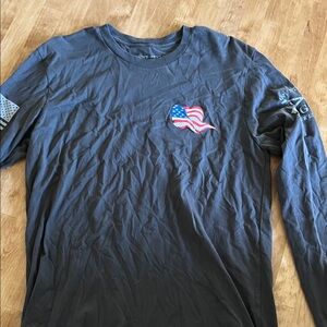 Grunt Style Charcoal Long Sleeve with American Flag